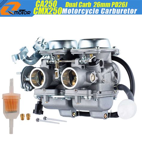 Dual Carb 26mm PD26J Carburetor Assy Para Sa Honda Rebel CA250 CB250T