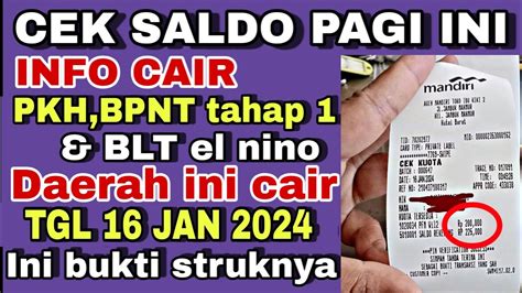 PKH Hari Ini Cek Saldo PKH Tahap 1 BLT El Nino Pagi Ini Serentak Tgl