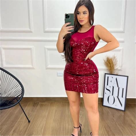 Vestido Curto Festa Paete Brilho Tubinho Balada Sexy Shopee Brasil