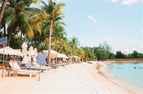 Coastline Siloso Beach On Sentosa Island Resort In Singapore Editorial