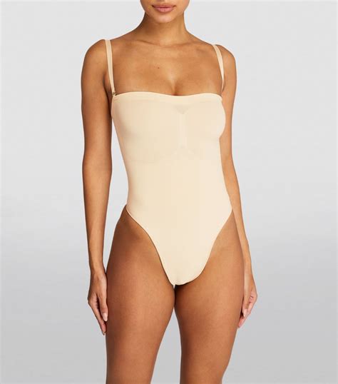 Womens Skims Nude Seamless Sculpt Thong Bodysuit Harrods Uk