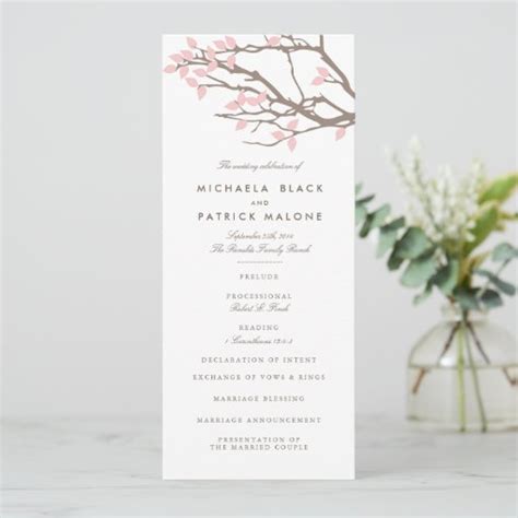 Blissful Branches Wedding Program Zazzle