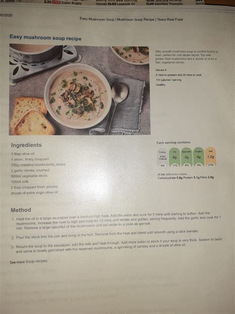 Mushroom Soup In 2020 Tesco Real Food Easy Mushroom Soup Mushroom Soup Recipes