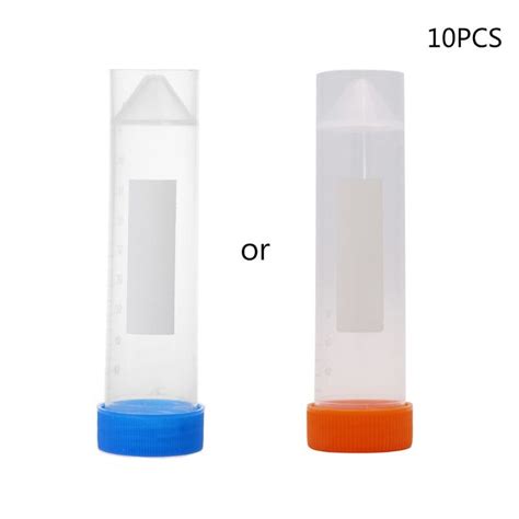 10Pcs 50ml Plastic Centrifuge Tube Lab Test Pipe V Grandado