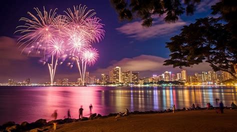 Premium AI Image | On July 4th at Magic Island Park on the island of ...