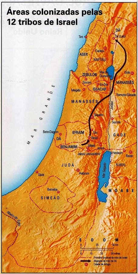 As Doze Tribos De Israel Mapas Bíblicos