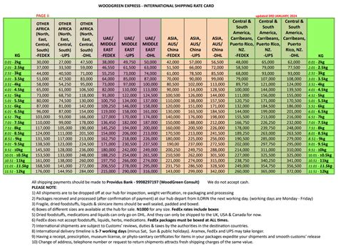 Shipping Rates - WoodGreen Delivery Express