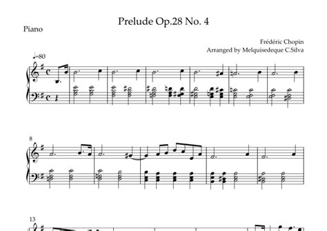 Prelude Op 28 No 4 Frederic Chopin Arr Melquisedeque Csilva By