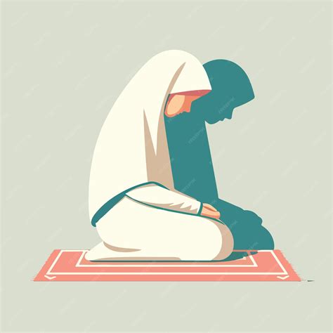 Premium Vector Vector Of Muslim Girl Praying In Flat Design Style