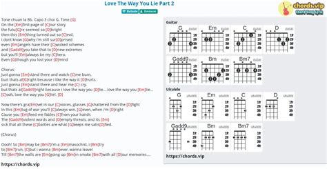 Chord: Love The Way You Lie Part 2 - tab, song lyric, sheet, guitar ...