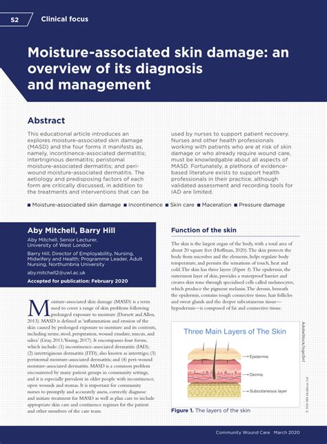 PDF Moisture Associated Skin Damage An Overview Of Its Diagnosis And