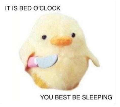 Its Bed O Clock Duck Chick With Knife Know Your Meme