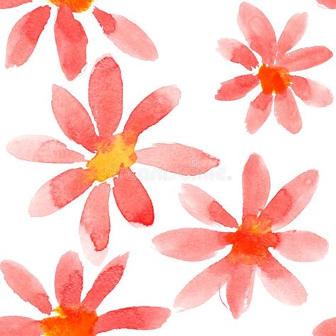 Red Flowers Seamless Pattern Stock Illustration Illustration Of