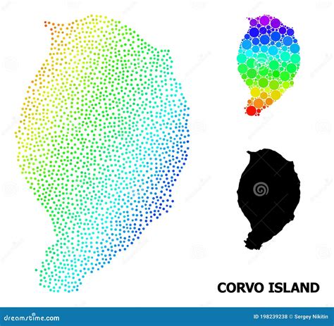 Vector Spectrum Dotted Map of Corvo Island Stock Vector - Illustration ...