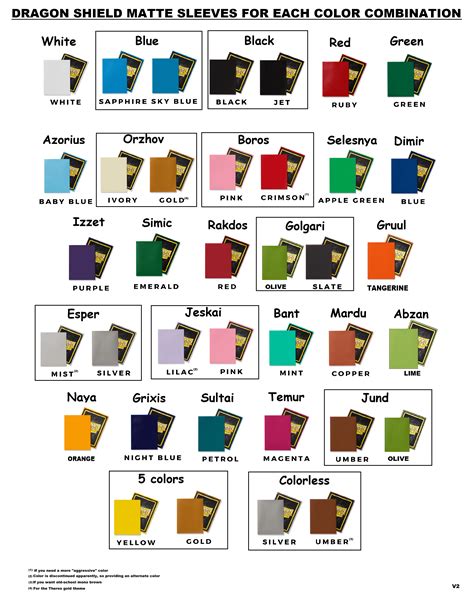 Dragon Shield Matte Sleeves For Each Color Combination V2 Final R