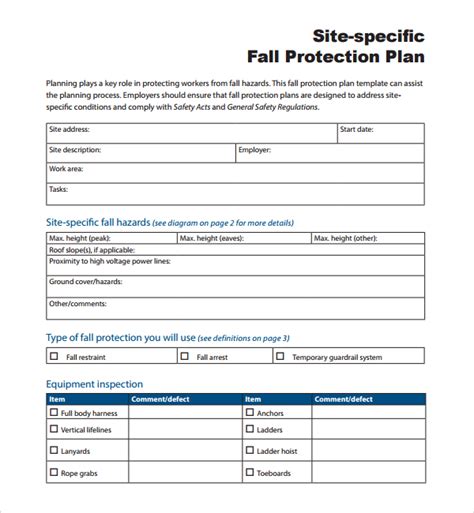 FREE 9 Sample Fall Protection Plan Templates In PDF MS Word