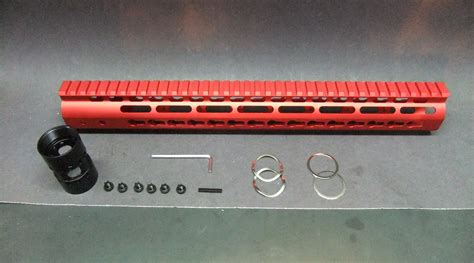 15″ Inch AR15 AR-15 AR Ultra Light Slim Anodized RED KEYMOD Free Float ...