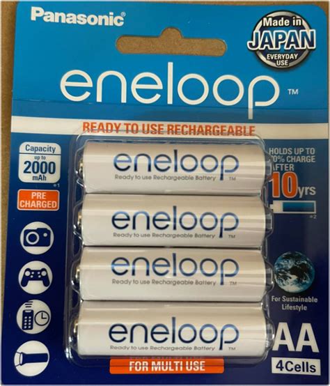 Panasonic Eneloop Aa 4 Cells 2000mah Rechargeable Battery Bk 3mcce 4bt