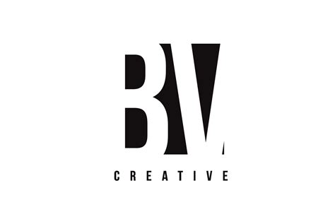 BV B V White Letter Logo Design with Black Square. 4874204 Vector Art ...