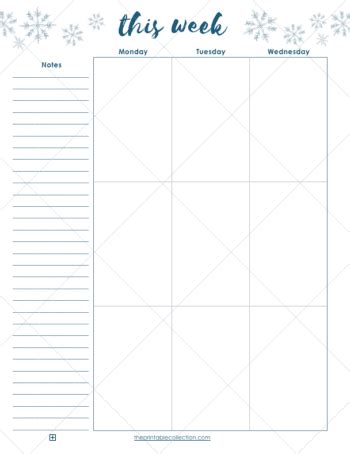 January Printable Planner In Blue | The Printable Collection