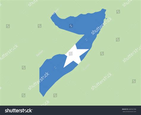 Somalia Flag Map Territory Stock Vector (Royalty Free) 668392780 ...