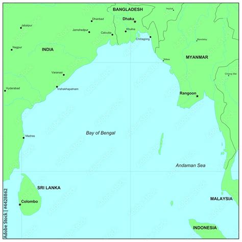 Sea maps series: Andaman Sea, Bengal Sea Stock Illustration | Adobe Stock