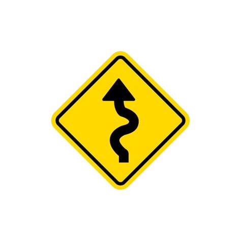 Premium Vector | Winding road sign