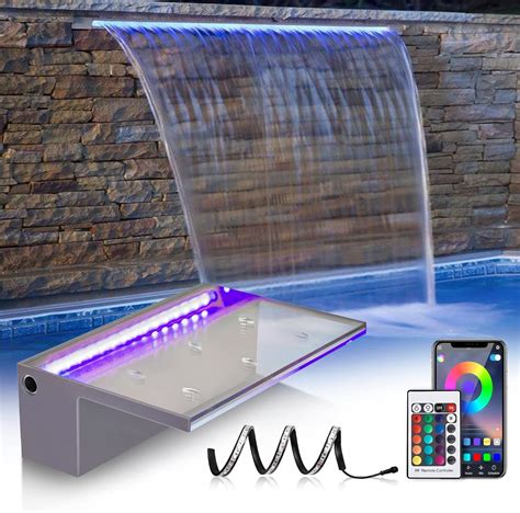 Pondo App Pool Waterfall With Colors Led Lights Acrylic Pond