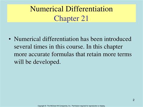 Ppt Chapter 21 Numerical Differentiation Powerpoint Presentation