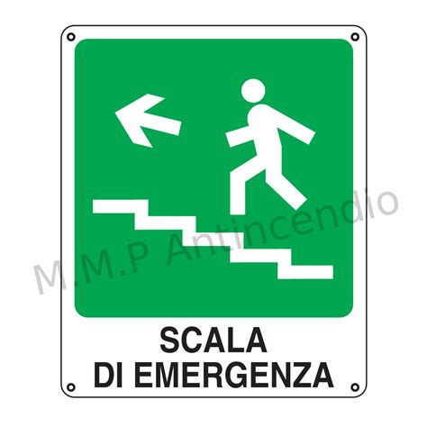 Cartello Scala Di Emergenza Salita A Sinistra