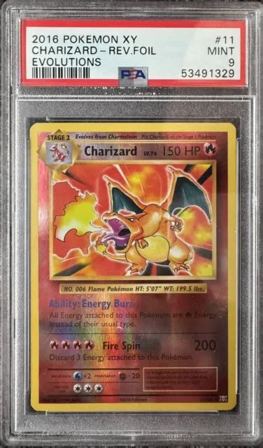 Psa Charizard Glurak En Evo Evolutions Pokemon Reverse Foil