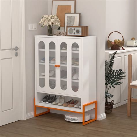 Ivy Bronx Shoe Storage, Modern Minimalist Double Door Shoe Cabinet With