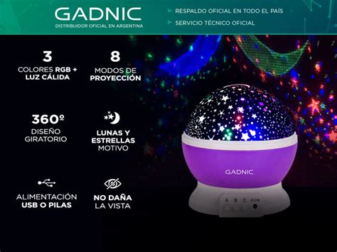 Velador Gadnic Star Proyector De Estrellas Led Giratorio Rgb Luz