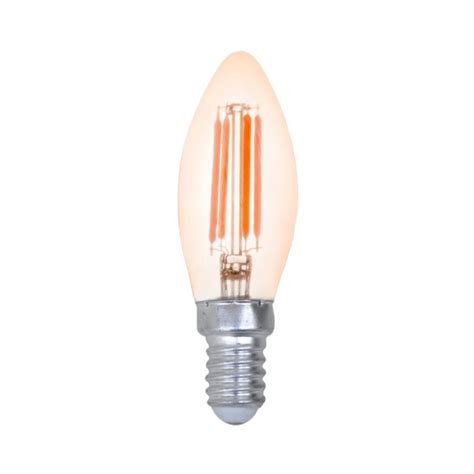 Lâmpada LED Vela Lisa Filamento E14 Âmbar 2400K 4W Bivolt Nordecor