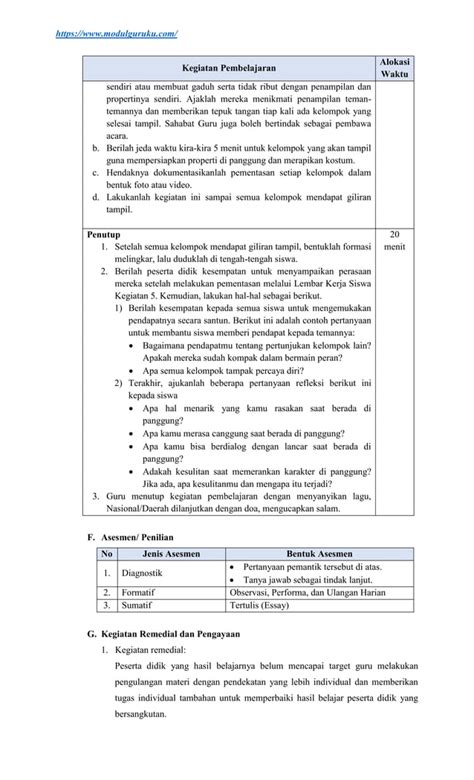 Modul Ajar Seni Teater Kelas 4 Bab 2 Pdf