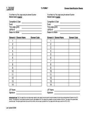 Fillable Online Usfigureskating TJ Form 7 Element ID Sheet