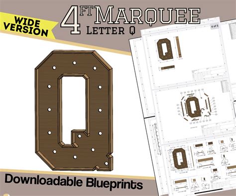 Ft Wide Version Letter Q Build Plans Blueprints Digital Template For