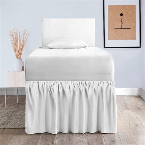 Dorm Bed Skirt Ruffled Extra Long Bed Skirt Twin Xl 110g Brushed Cloth Twin Bed Skirt