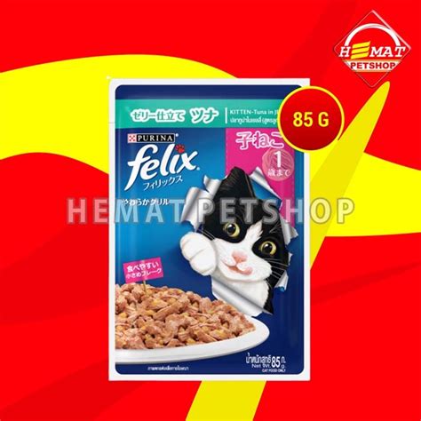 Jual Felix Cat Food Makanan Basah Kucing Wet Pouch Kitten Adult Gram