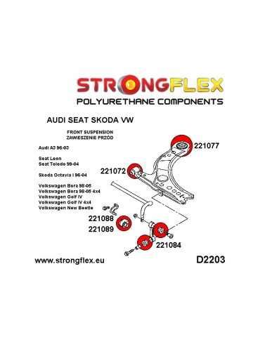 Kit SPORT Silent block Polyuréthane Train Avant Seat Leon Diamètre de