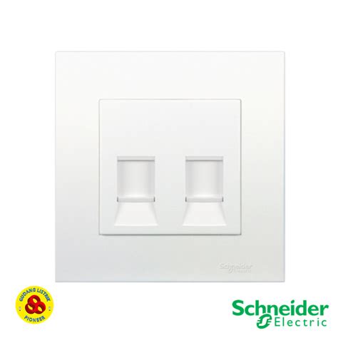 Schneider Cat6 ซ็อกเก็ตข้อมูล 2 พอร์ต Kb32rj6 Vivace 2gang พร้อมชัตเตอร์ สีขาว Shopee Thailand