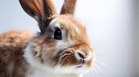 Premium Photo | A rabbit with a white face and brown ears