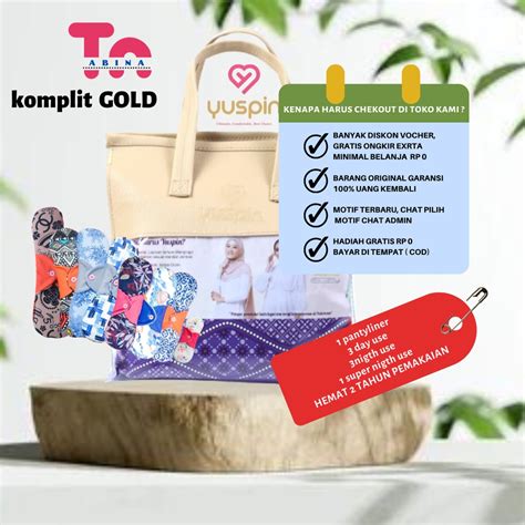 Jual Yuspin Gold Pembalut Kain Cuci Ulang Yuspinanti Bacterial Silver