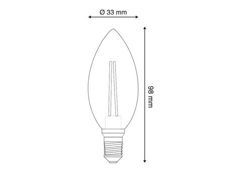 Pack X L Mpada Filamento Led Vela E Cob W Regulav L Quente K