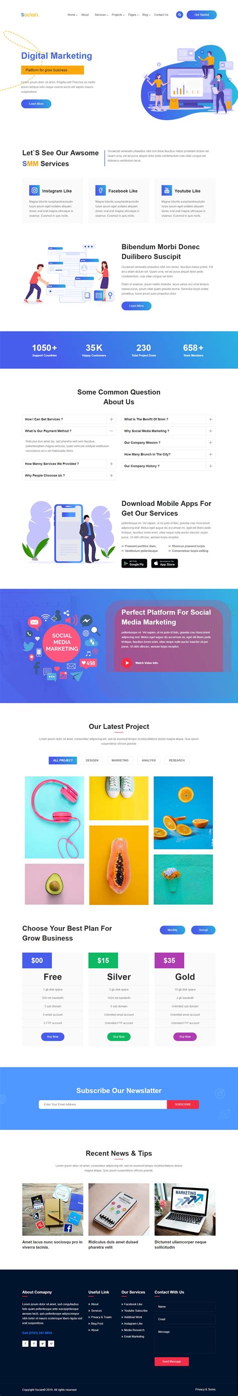 Social Media Html Template