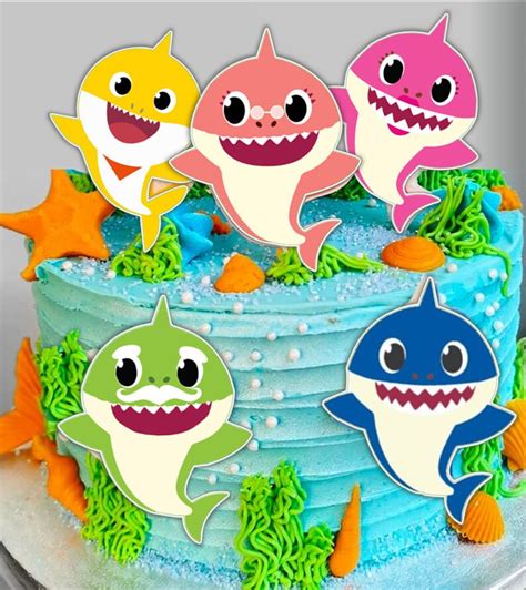 Baby Shark Edible Icing Cupcake Toppers Pre Cut Edible Icing Cake