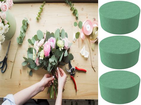 Snapklik 12 Pcs 3 Inch Flower Foam Block Round DIY Flower