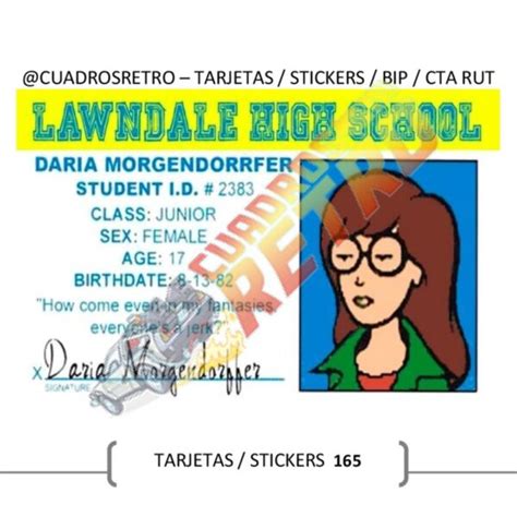 165 Daria TARJETA BIP Sticker BIP Sticker Cuenta Rut Stickers