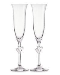 Satin Heart Champagne Glasses 2-Pack - ALDI UK