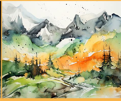 ArtStation - 404 Watercolor Abstract Nature Impressions Painting | Artworks